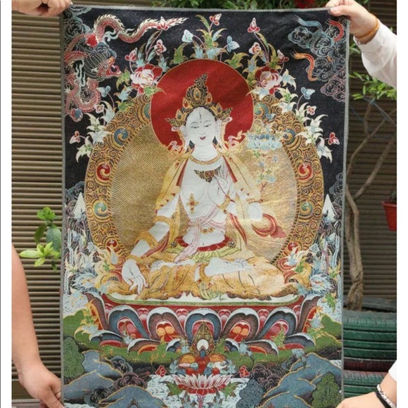 Other - 24” Tibetan silk embroidered White Tara Mural